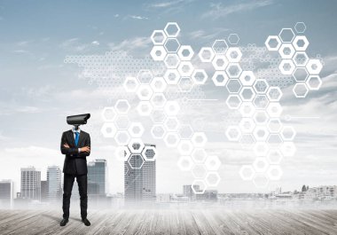 işadamı kamera kafası yerine ile