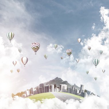 Binalar ile modern cityscape