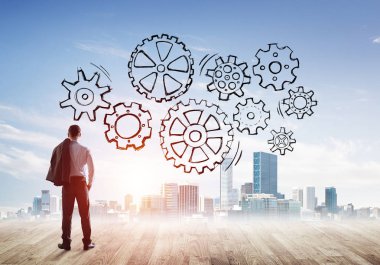 Arkadan görünüş iş adamı 