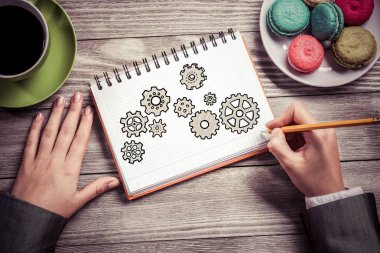 Not Defteri'nde çizim işkadını