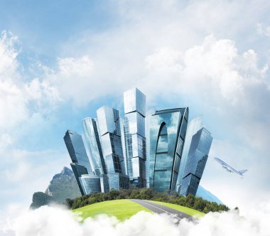 Binalar ile modern cityscape