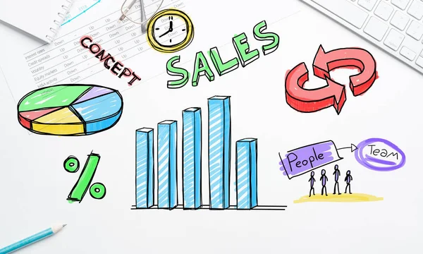 İş çalışma alanı klavye ile 