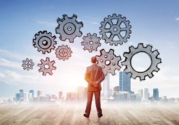 Arkadan görünüş iş adamı 