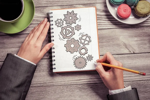 Not Defteri'nde çizim işkadını