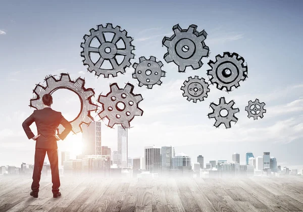 Arkadan görünüş iş adamı 