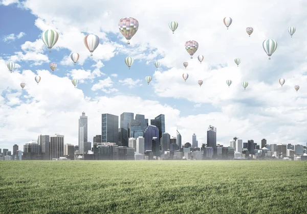 Binalar ile modern cityscape