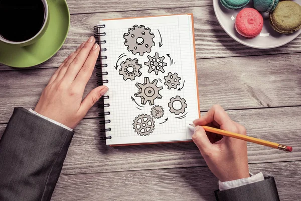 Not Defteri'nde çizim işkadını