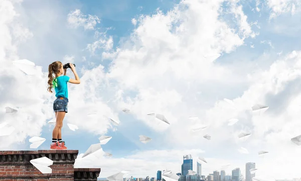 可爱的女孩的入学年龄 — 图库照片