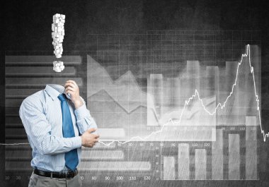 Düşünceli kafasız iş adamı