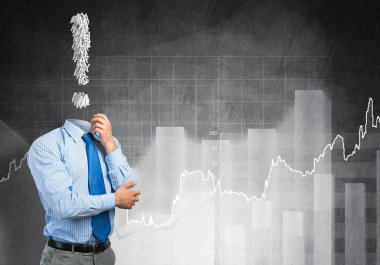 Düşünceli kafasız iş adamı