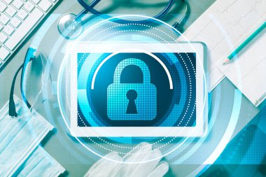 Beyaz tablet pc ve erişim güvenlik