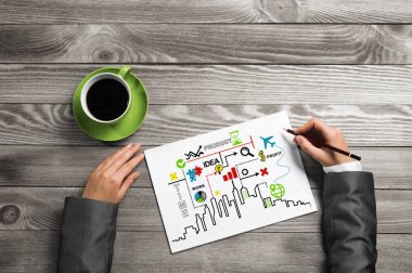 iş stratejisi çizim eller