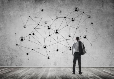 iş adamı duvara çizilen ile seyir