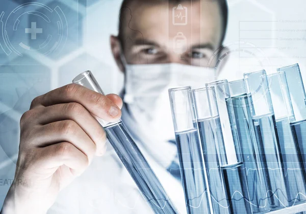 Handsome scientist making research — Stock Photo, Image