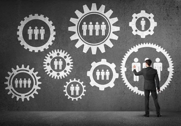 Takım çalışması iş çizim kavramı 