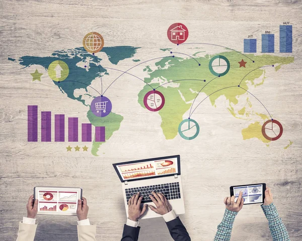 İş adamları, üstten görünüm  