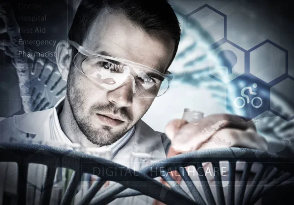 Reaktifler karıştırma genç bilim adamı