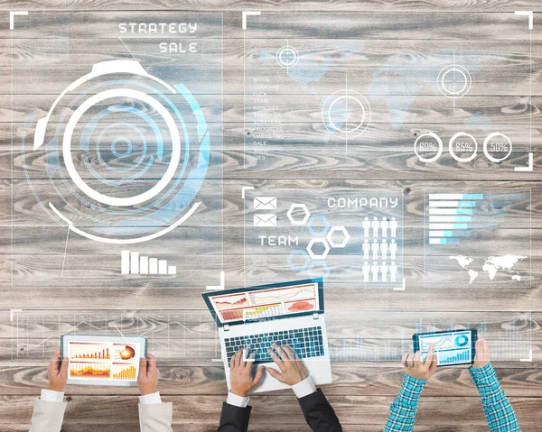 İş adamları, üstten görünüm  