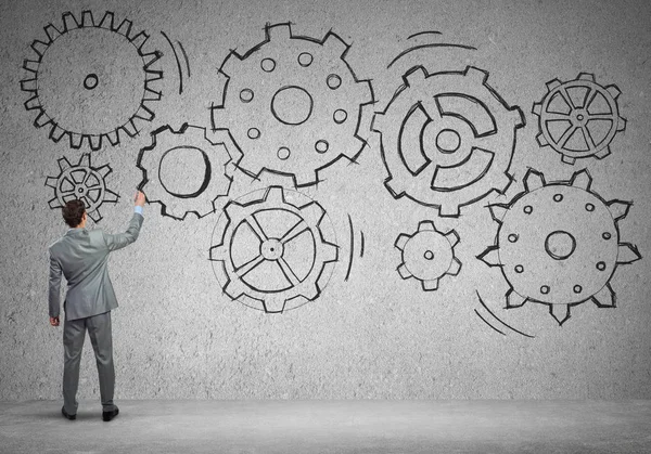 Takım çalışması iş çizim kavramı 