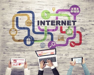 İş adamları, üstten görünüm 