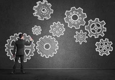 Takım çalışması iş çizim kavramı 