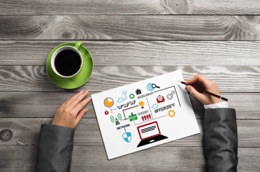 iş stratejisi çizim eller