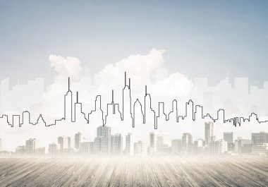 odern cityscape kule ve gökdelen ile