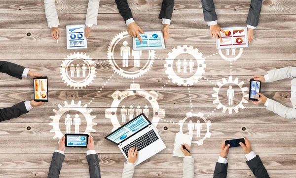 İş adamları, üstten görünüm 