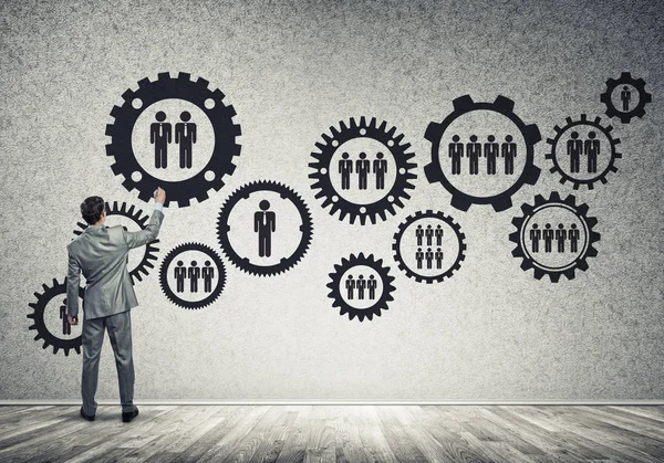 Takım çalışması iş çizim kavramı 