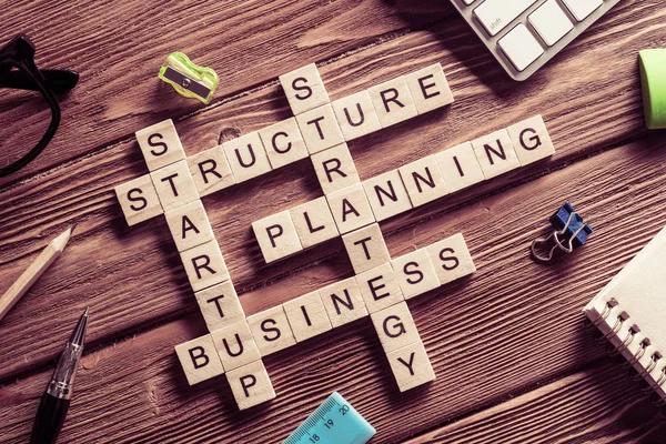 Words making with wooden cubes — Stock Photo, Image