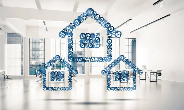 House signs made of connected gears — Stock Photo, Image