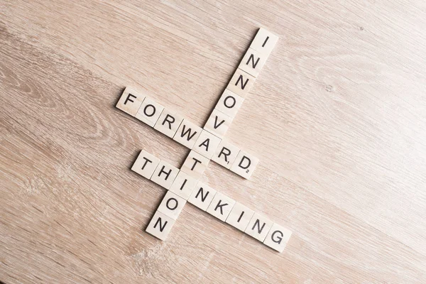 Words making with wooden cubes — Stock Photo, Image