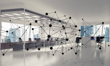 Ofis iç noktalı çizgiler bağlı