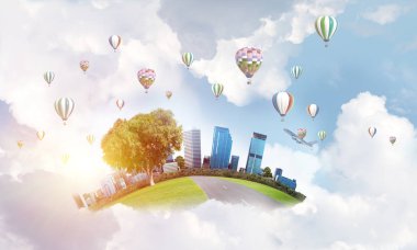 Binalar ile modern cityscape