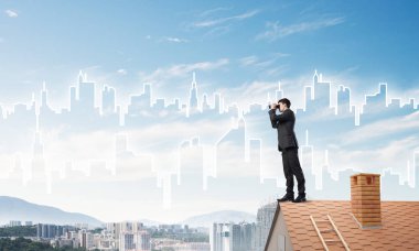 işadamı görüntüleme cityscape dürbün 