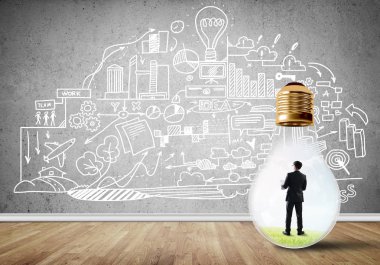 İşadamı ampul içinde