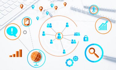 Bilgi işlem ve simgeleri ağ bulut 