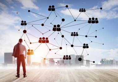 işadamı modern cityscape arıyorsunuz