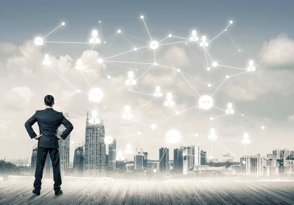 işadamı modern cityscape arıyorsunuz