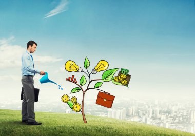 yatırım sunan iş adamı