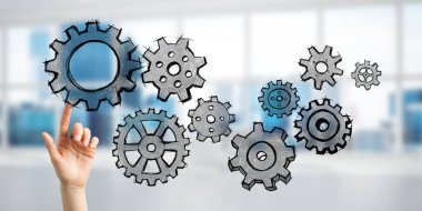 ekran dokunaklı işkadını el 