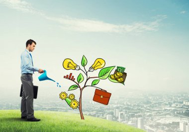 yatırım sunan iş adamı