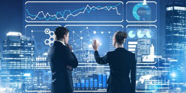 iş adamları çalışma ile sanal perde