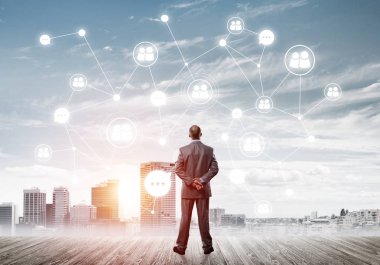 işadamı modern cityscape arıyorsunuz