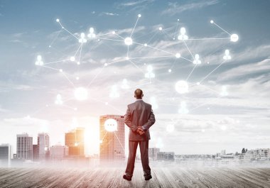 işadamı modern cityscape arıyorsunuz