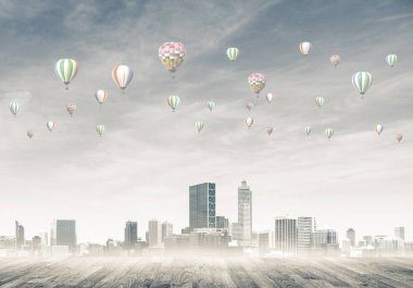 Binalar ile modern cityscape