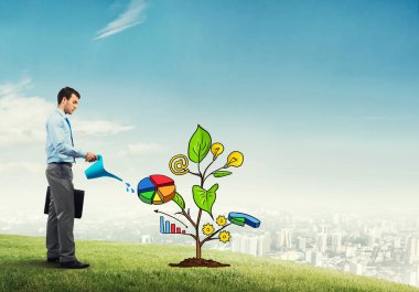 yatırım sunan iş adamı