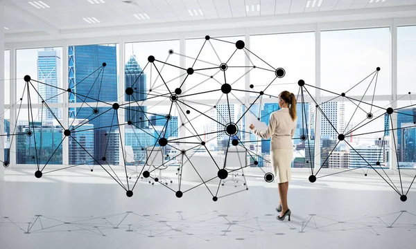 Modern ofis iç şık iş kadını