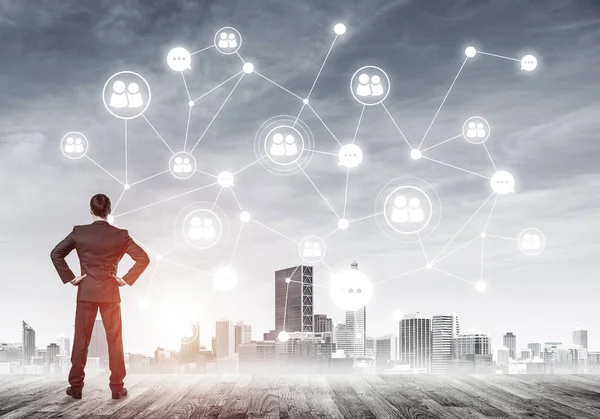 işadamı modern cityscape arıyorsunuz