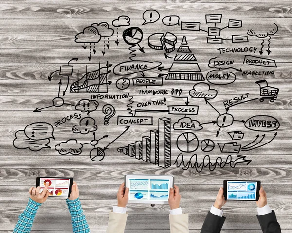 insanlar aygıtlarla birlikte çalışan eller 